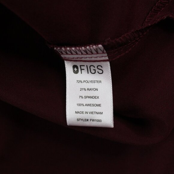 Figs Unisex XXL Catarina One Burgundy Red Front Pocket Medical Scrub Top Nurse - Picture 11 of 11